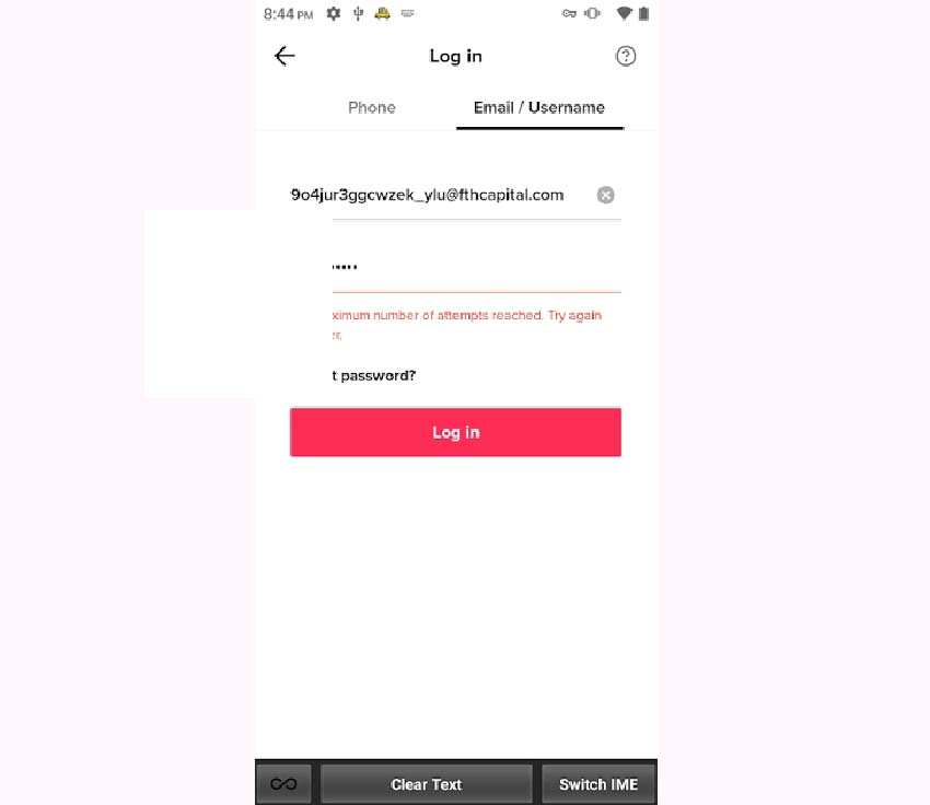 Maximum number of attempts reached try again later TikTok
